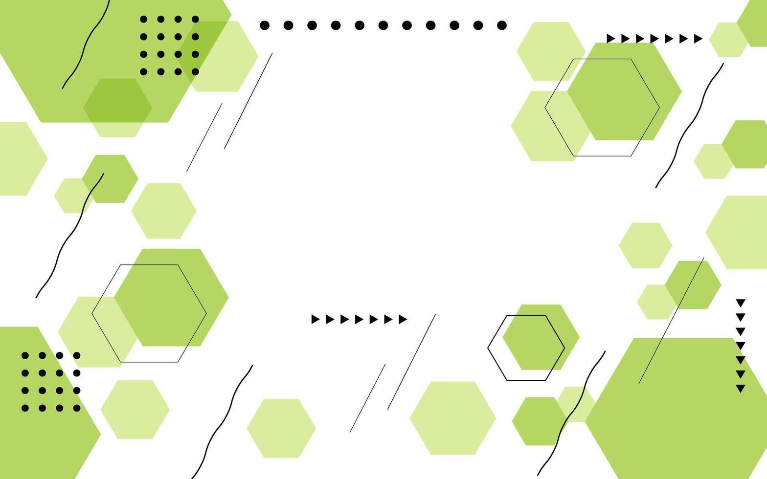 Green hexagonal pattern design background vector