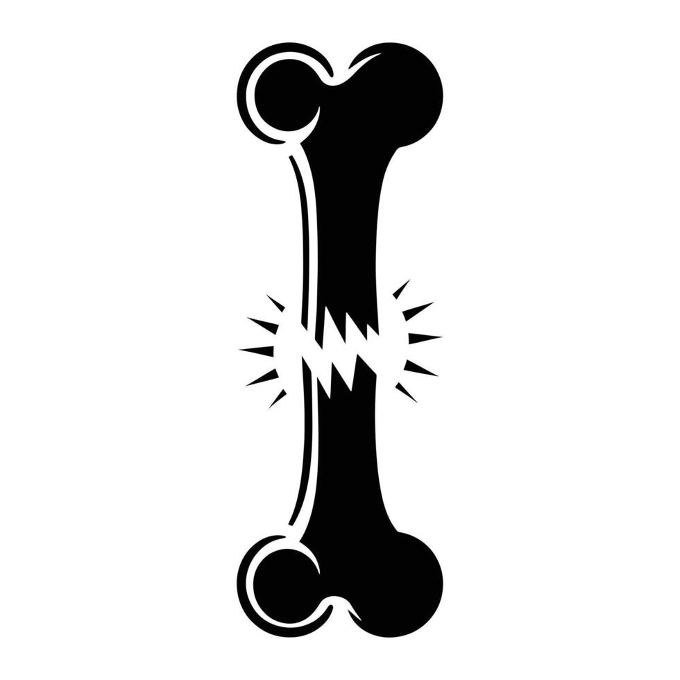 Broken bone with radiating shards fracture injury vector