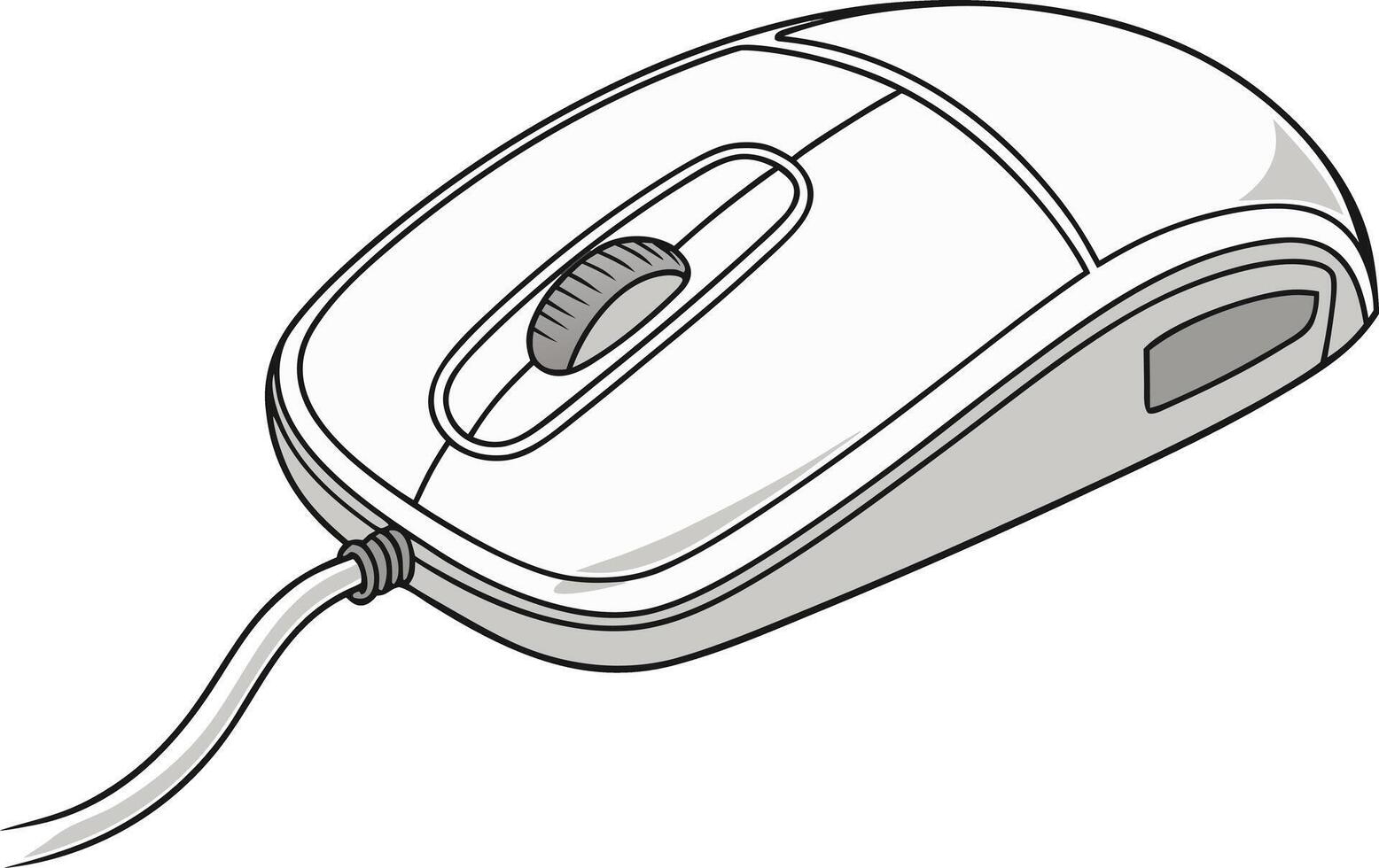 High quality computer mouse image for digital projects Modern computer mouse illustration showing fine details vector