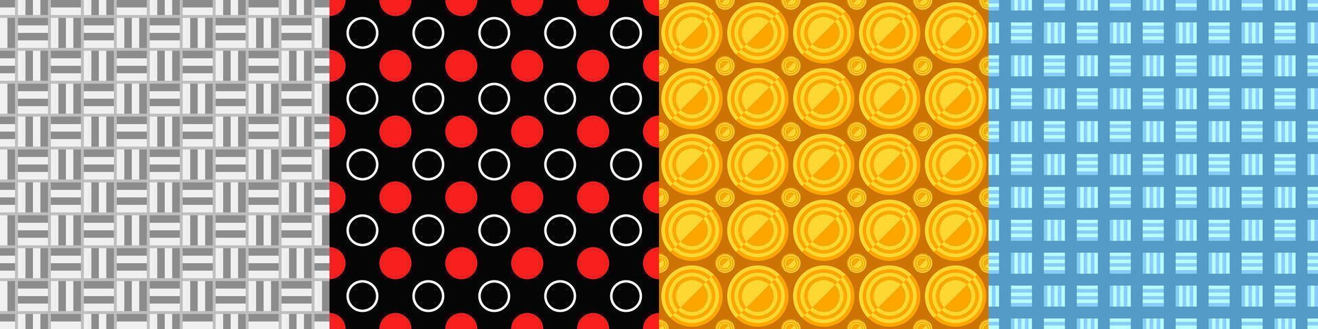 Colorful patterns of different textures vector