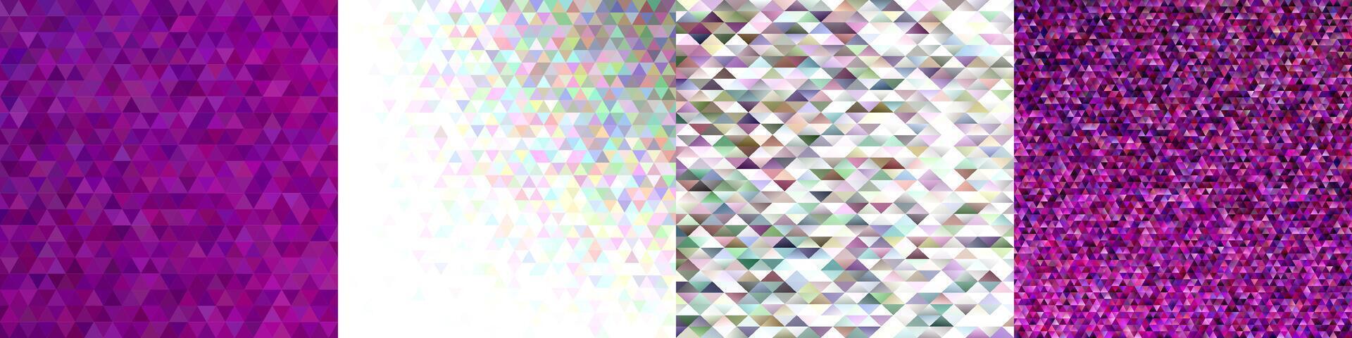 Abstract triangular polygon background set vector