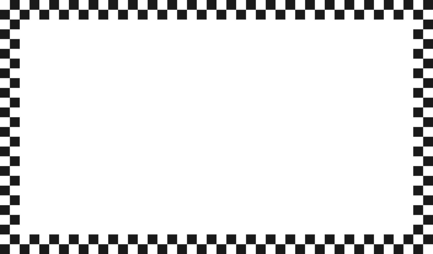Checkered rectangle frame. Square race checker flag pattern. Checkerboard pattern. Black and white rally chess square pattern. Finish race frame. illustration on white background vector
