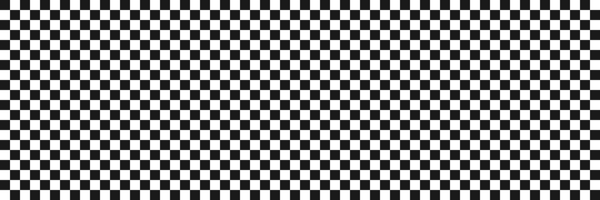 Race checker flag seamless pattern. Black and white rally texture. Checkerboard finish f1 design pattern. Squared grid. Illustration on white background vector