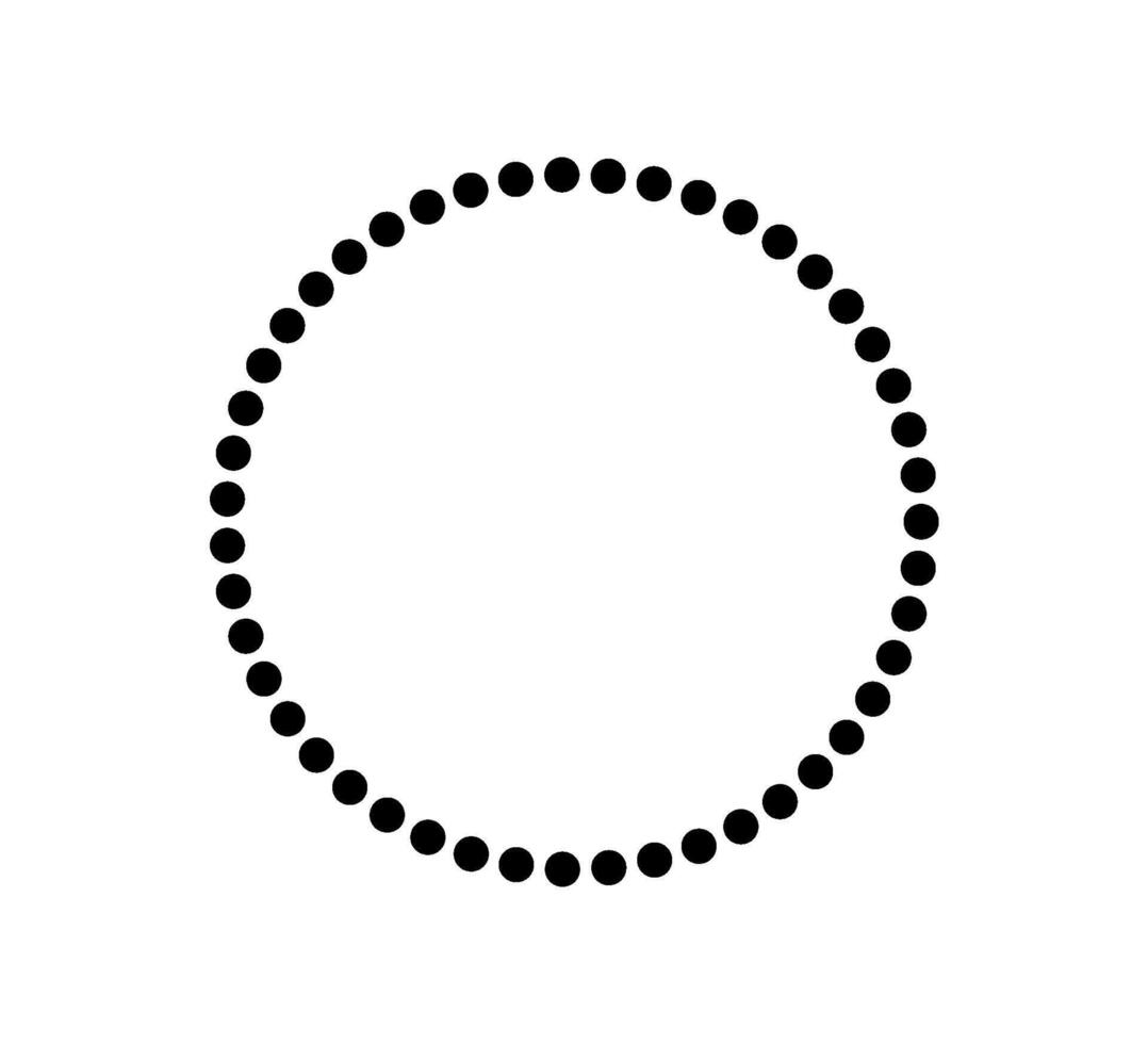 Dotted circle icon symbol. Dotted round lines. Design ring frame. Geometric monochrome shape. Pattern circle. illustration vector