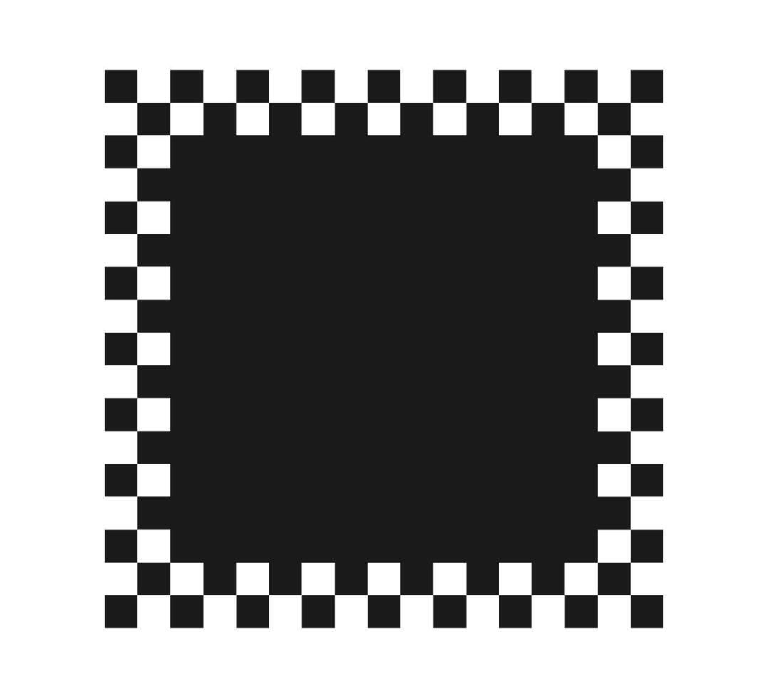 Checkered rectangle frame. Square race checker flag pattern. Checkerboard geometric pattern. Black and white rally chess square pattern. Finish race frame. illustration on white background vector