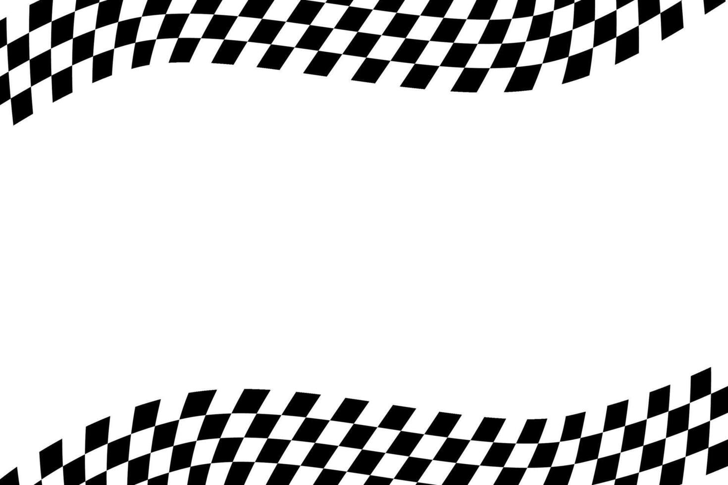 Race checker wave flag background. Finish check rally background. Wavy psychedelic chessboard pattern. Hippie twisted gingham checkerboard frame. illustration isolated vector