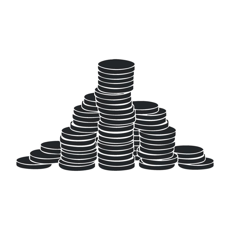 Stack of coins in pyramid formation symbolizing wealth and financial growth vector