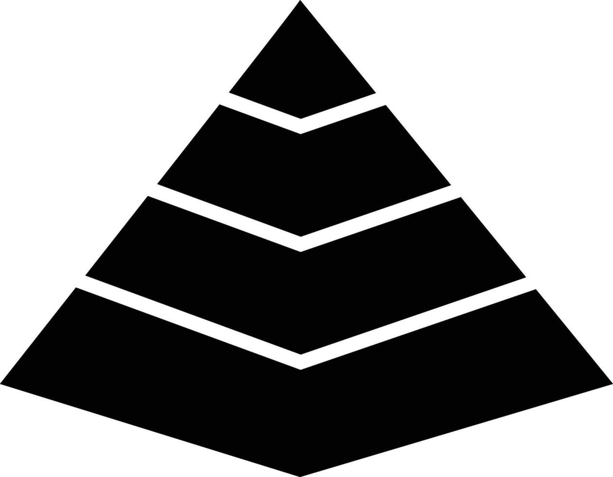 Pyramid chart icon. Pyramid infographic sign. Triangle hierarchy data segments collection symbol. flat style. vector