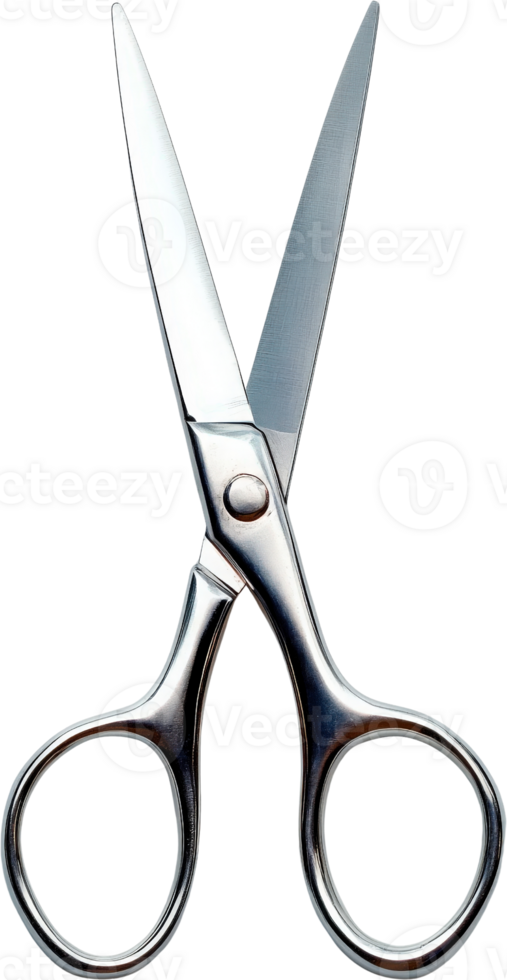 Open Chrome Scissors With Sharp Blades And Finger Loops Isolated Transparent Background Transparent Background png