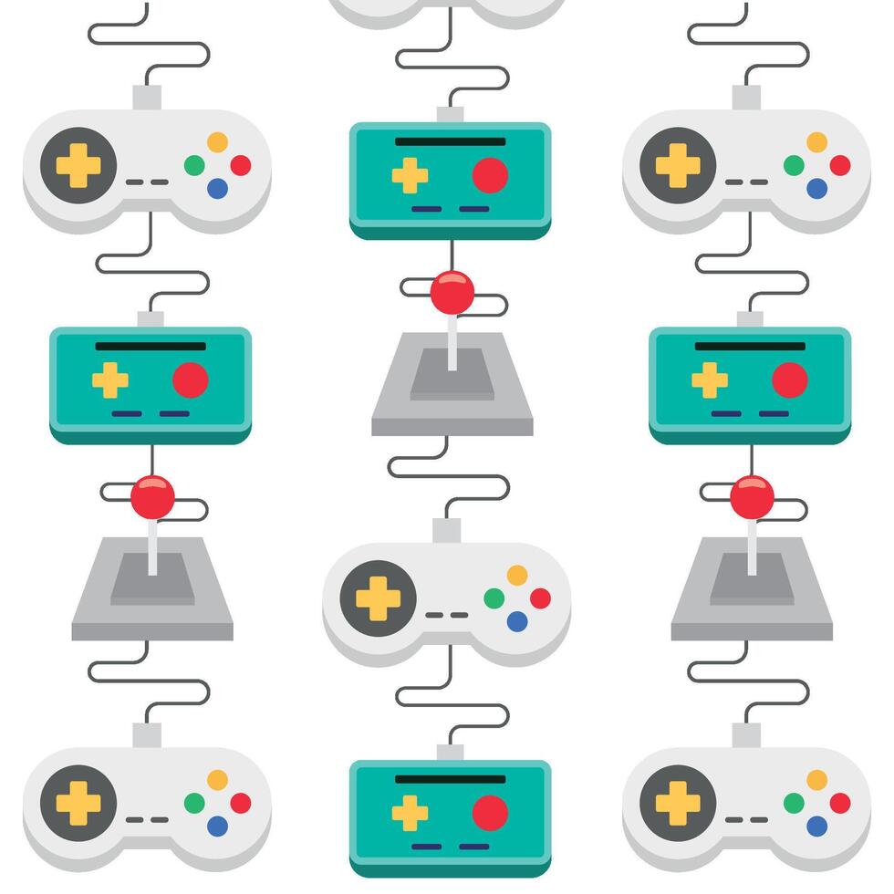 Retro Gaming Console Pattern. vector