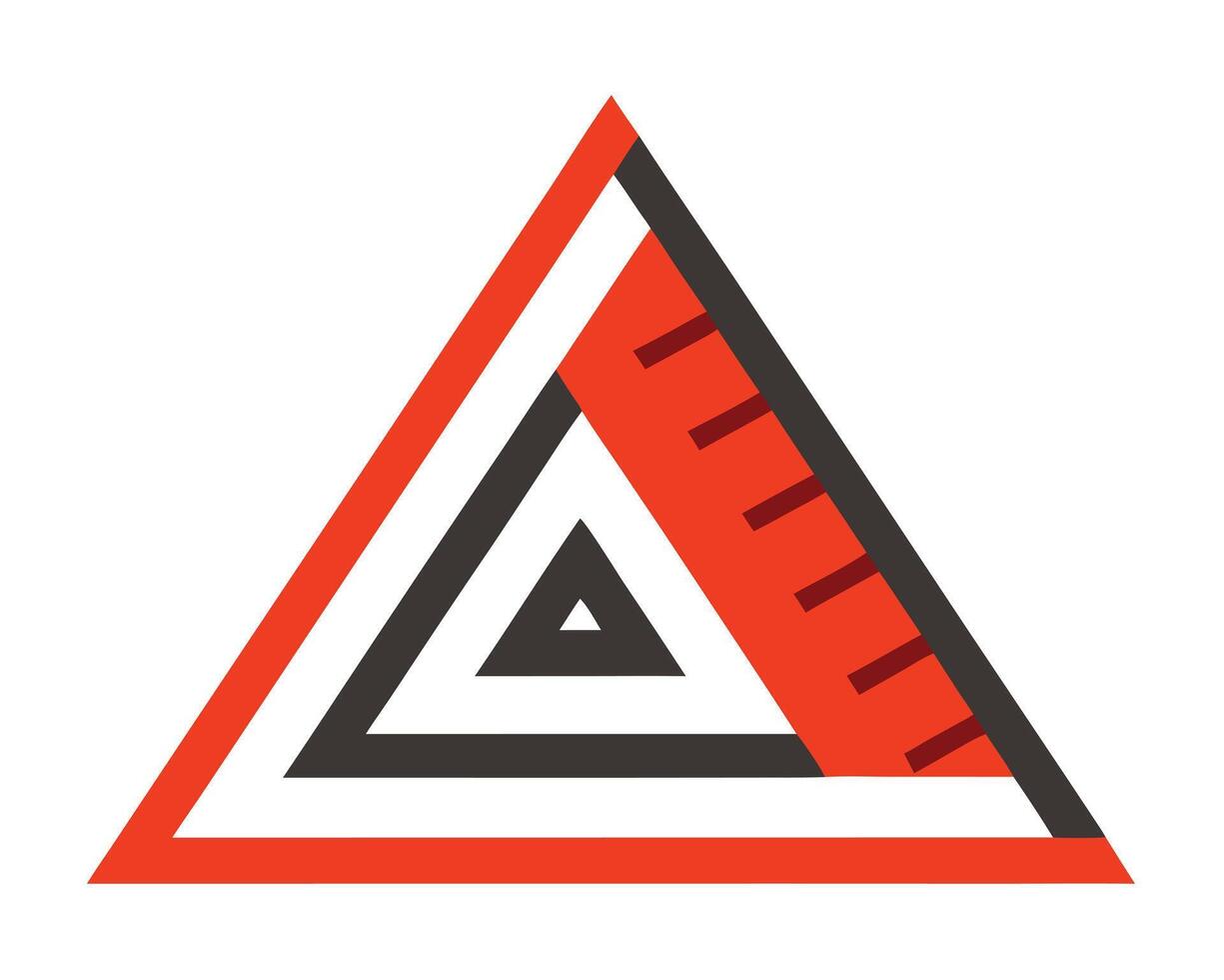 Bold Geometric Triangle Abstract Design with Ruler, Modern Red and Black Logo, Clean Minimalist Style, Professional Branding Image vector