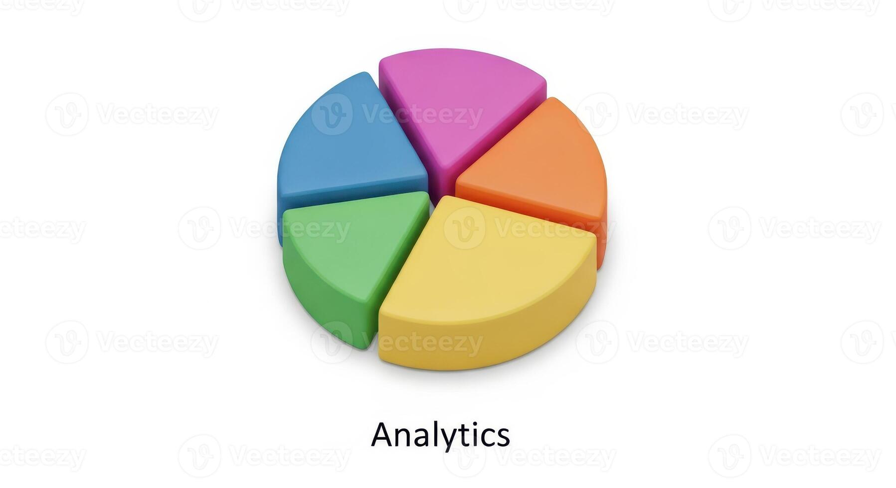 Colorful 3 D Pie Chart with Analytics Text data statistics photo