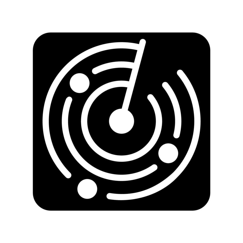 Radar Screen Display. Scanning for Targets and Location Tracking vector