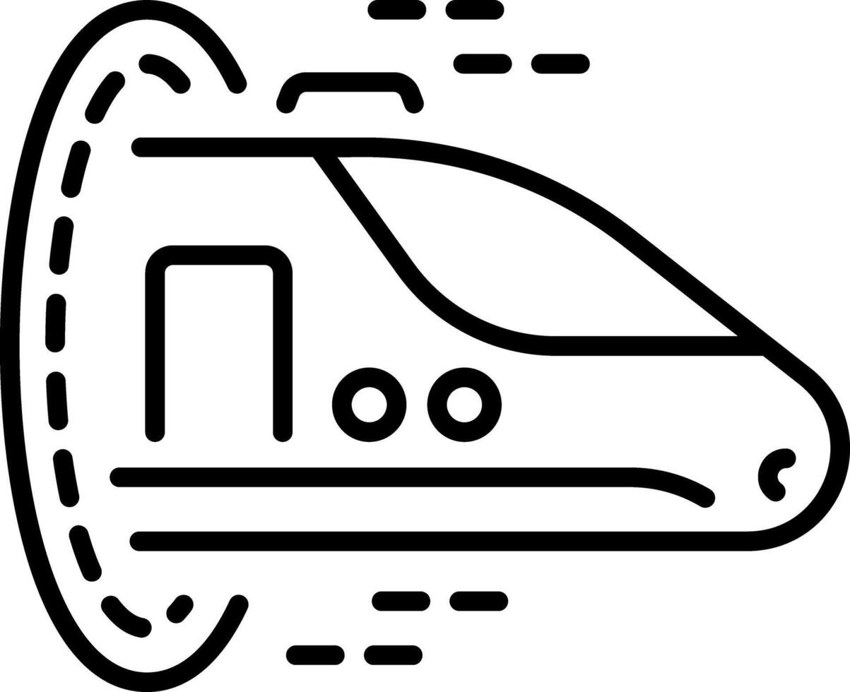un contorno estilo icono representando Hyperloop vector