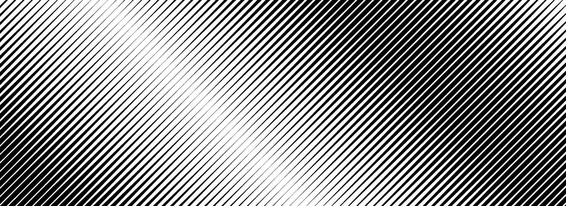 Halftone diagonal line gradient. Black oblique striped gradation background. Repeating slanted pattern backdrop. Vibrating parallel linear wallpaper. Abstract tilt moire texture overlay. vector