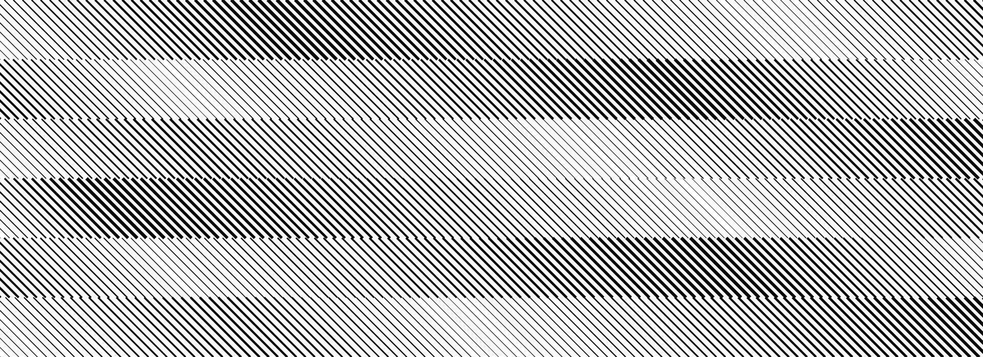 Diagonal stripes halftone gradient texture. Oblique line gradation background. Repeating strip pattern backdrop. Black and white parallel slanted striped wallpaper. Abstract effect concept vector