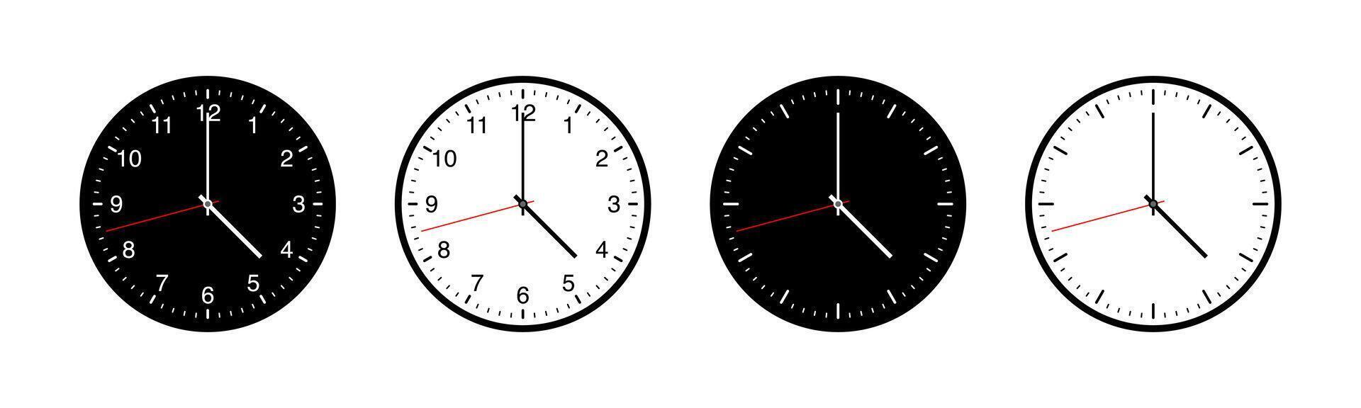 Minimalist wall clock icon isolated on white background. Simple and clean, perfect for time related concepts, schedules, punctuality themes, and graphic design projects. vector