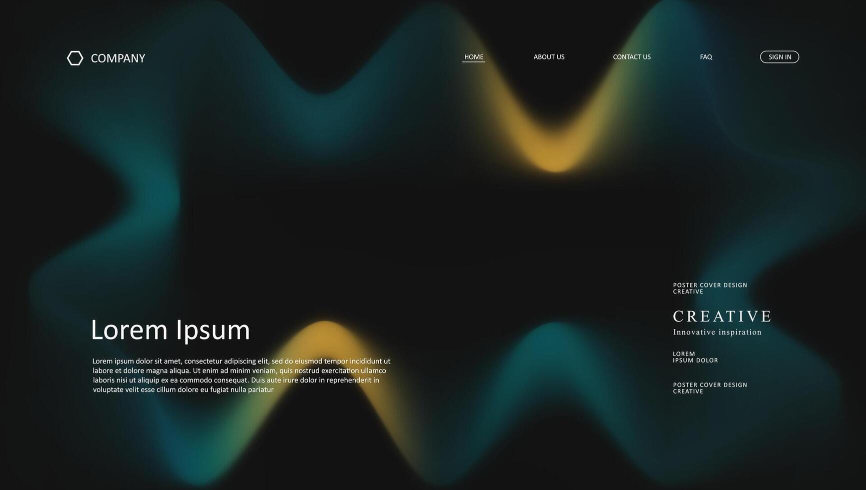 landing page gradient fluid wave vector