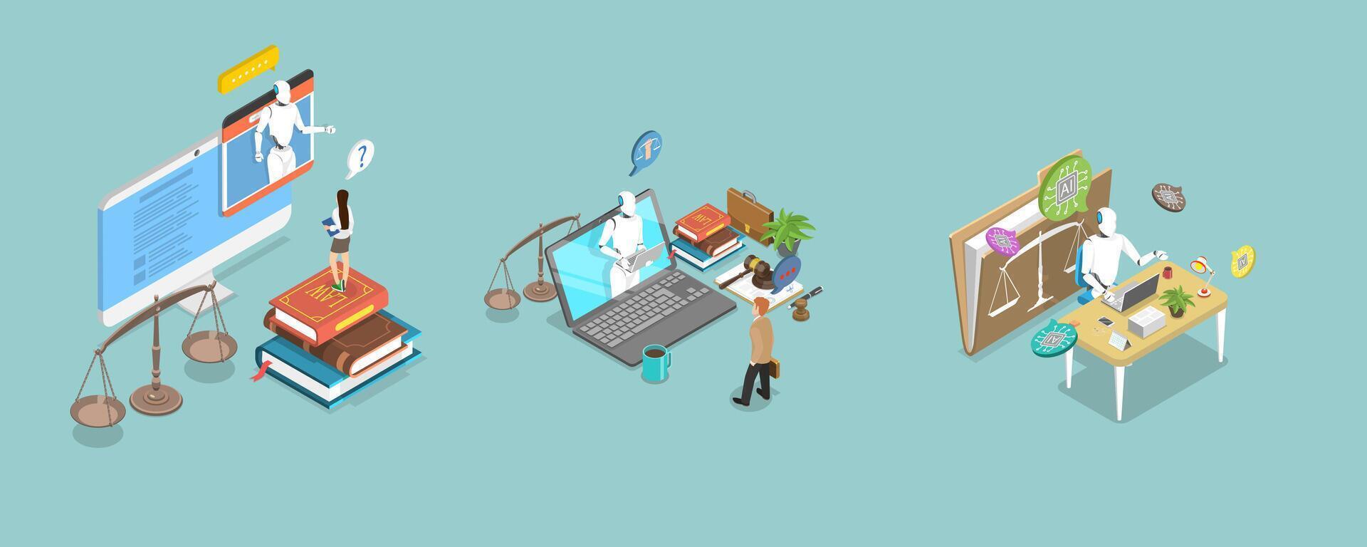 People engaging with digital learning tools vector