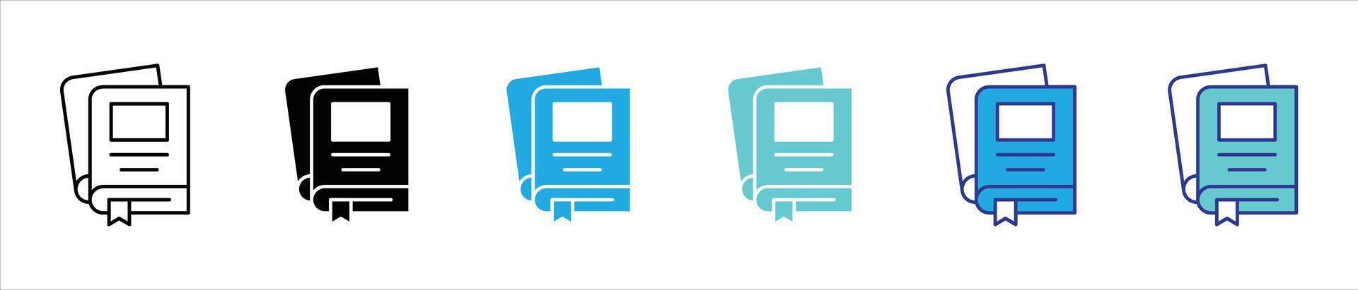 bookmark the knowledge icon set. contain educational platform, reading apps, digital libraries thin line and color style icon symbol sign for your app web vector