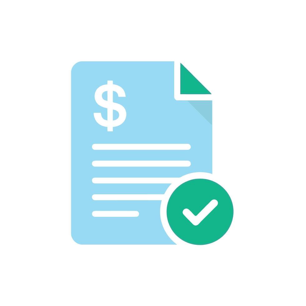 Financial Document Approved Business Transaction Confirmation Accounting File Submission or Report Done Concept vector