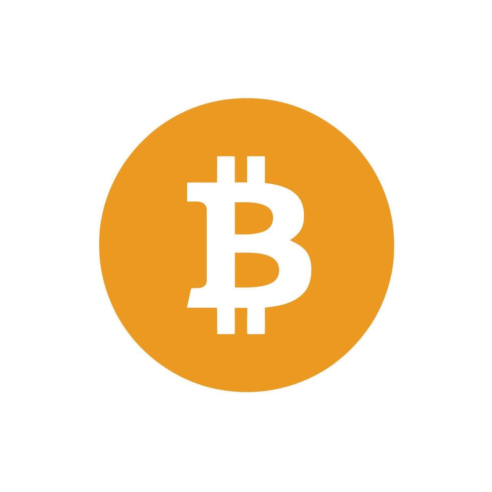 Bitcoin Symbol Depicted in Orange Circle Creating Iconic Cryptocurrency Representation for Digital Financial Transactions vector