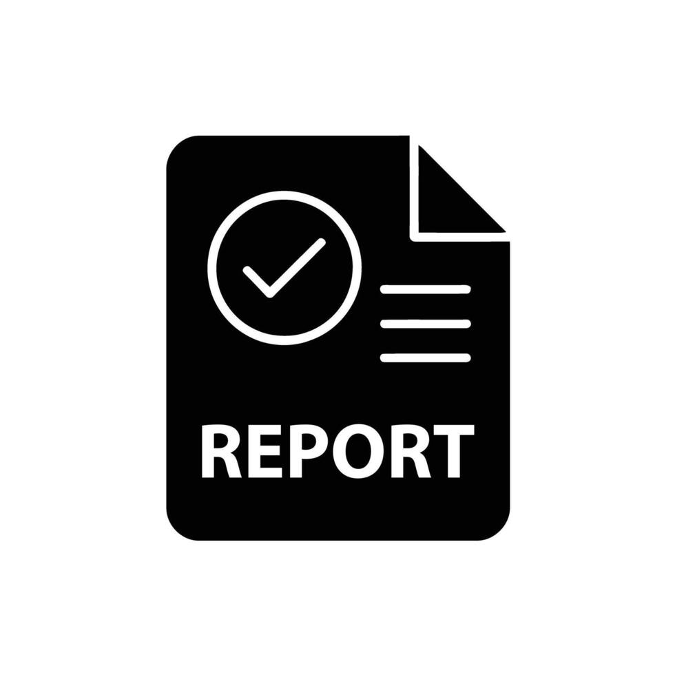 Approved Report Document with Check Mark Shows Confirmation of Information and Data vector