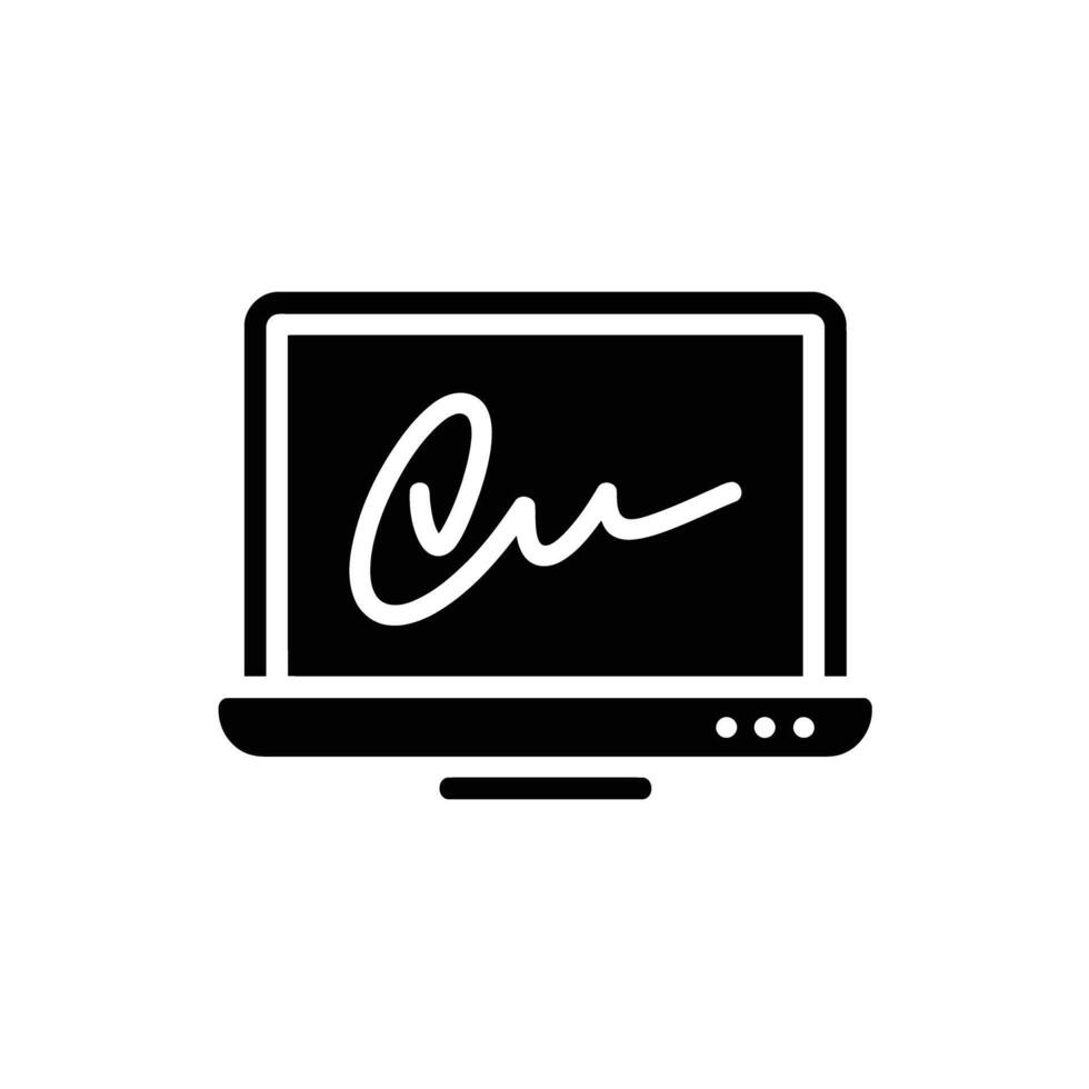 Digital Signature on Computer Screen Represents Modern Agreement Security and Technology vector