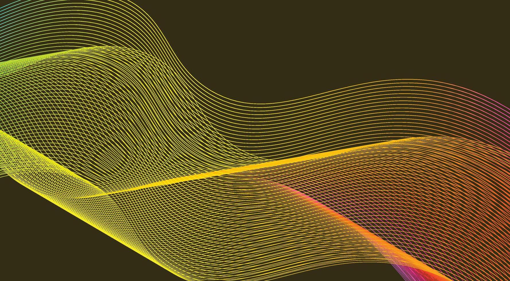 Wavy Blend Curved Lines Background Design Yellow Colorful Gradient Abstract Illustration vector