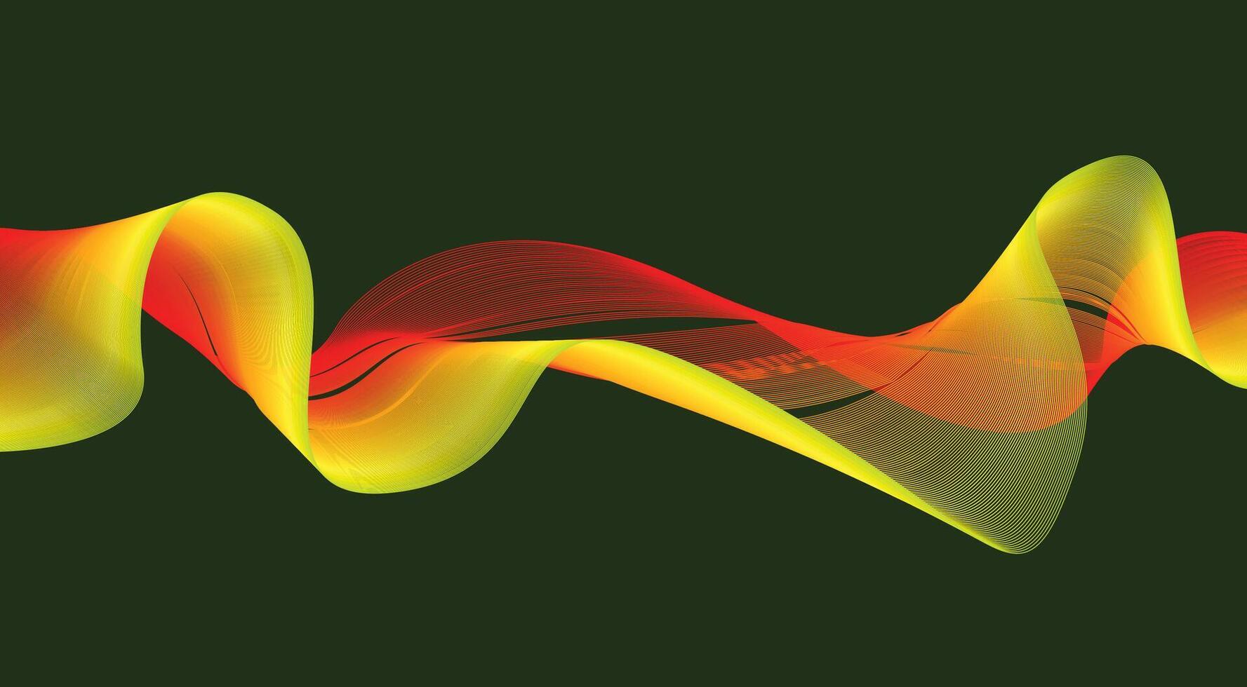 Wavy Blend Curved Lines Background Yellow Colorful Gradient Design Abstract Illustration vector