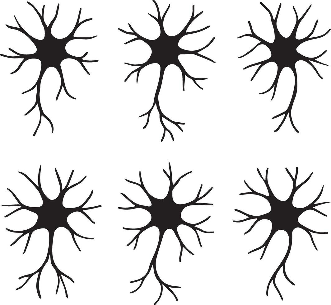 Neural network line art showcasing brain connections and communication representing mental and AI complexity vector