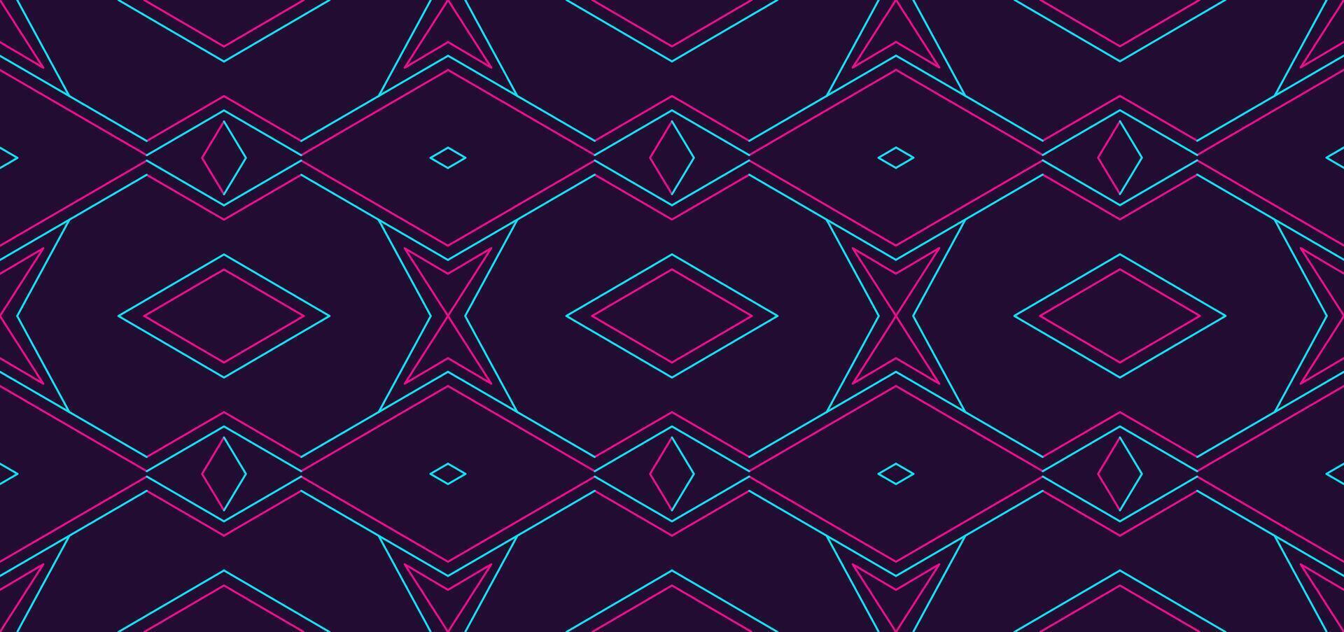 The powerful combination of neon pink, electric blue, and deep purple against a subtle dark backdrop makes this geometric pattern impossible to ignore. Use it for standout graphics and campaigns. vector
