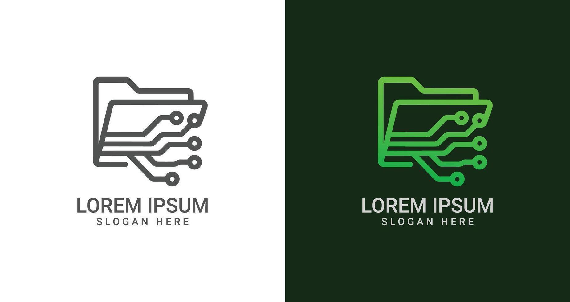 Tech Folder Circuit Logo vector