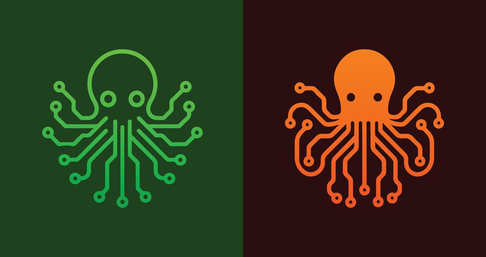 Circuit Octopus Logo for AI and Networking vector