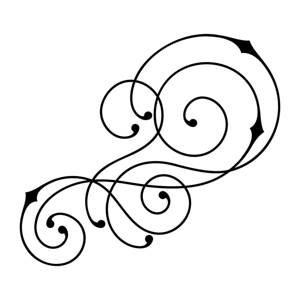 Line curl element. Modern decorative linear vignette. vector