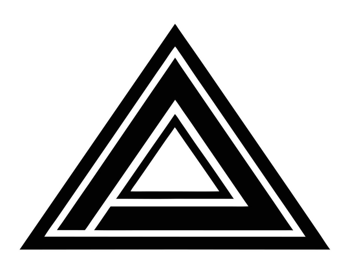 Mysterious Black and White Triangle Graphic Design Abstract Art with Layered Triangles on White Background vector