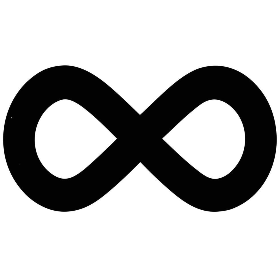 Black infinity symbol on a white background representing endlessness and eternity loop vector