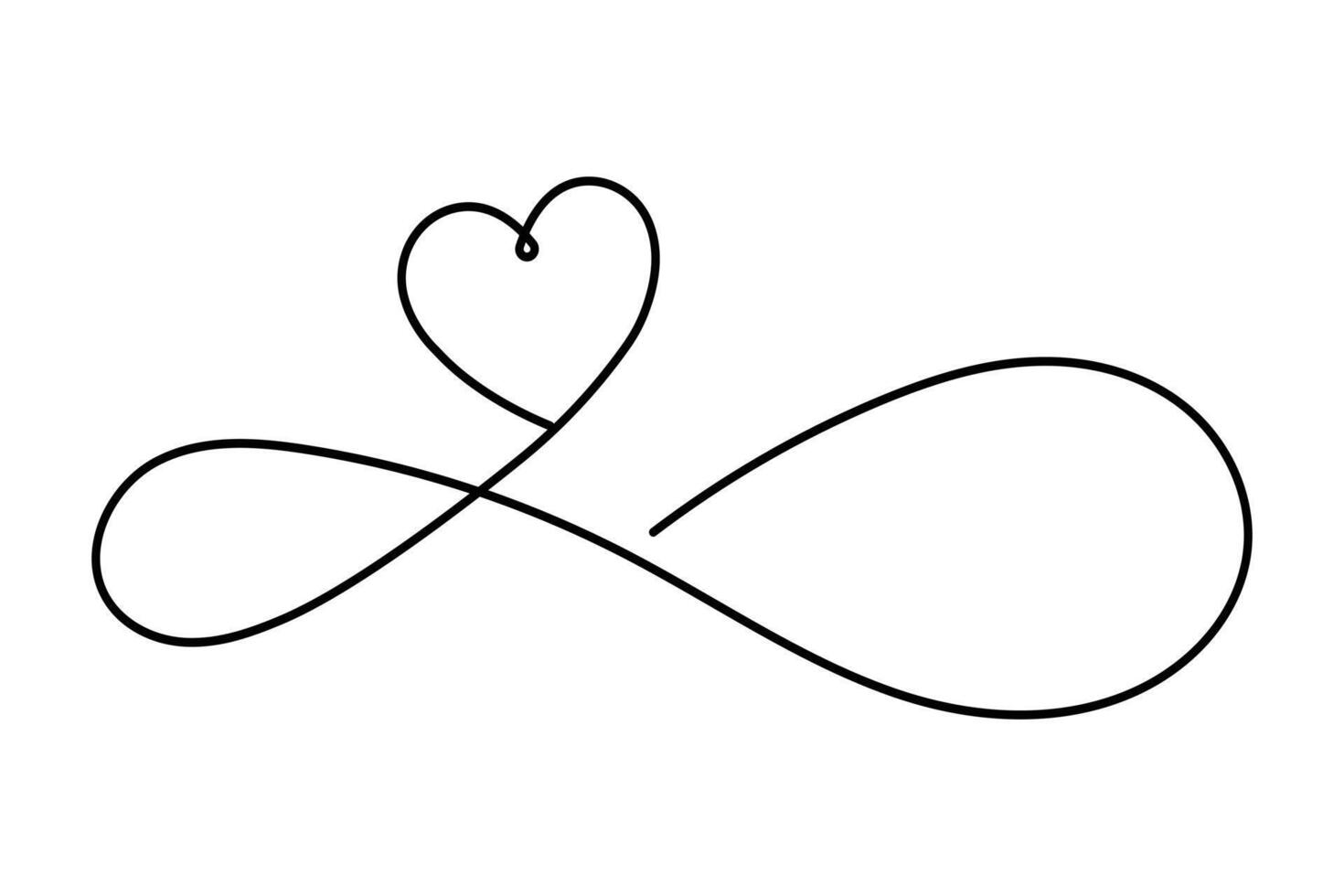 Elegant minimal continuous one line drawing of heart shape isolated for creative romantic concepts vector