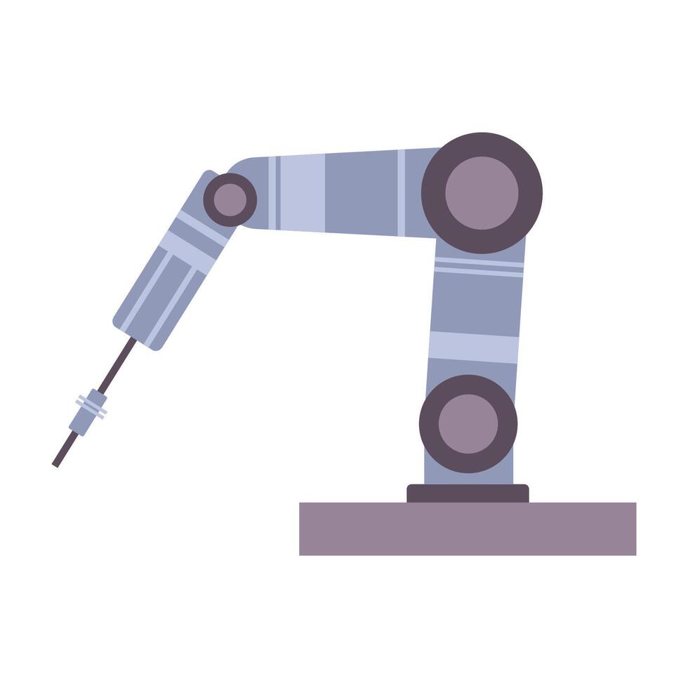 Sleek robotic arms in a bright industrial setting, demonstrating precision and advanced automation in modern manufacturing processes. vector