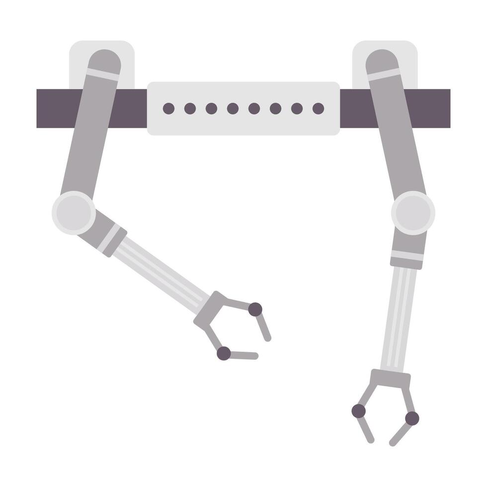 Sleek industrial robotic arms operating in a high-tech manufacturing facility, showcasing precision and advanced automation technology. vector