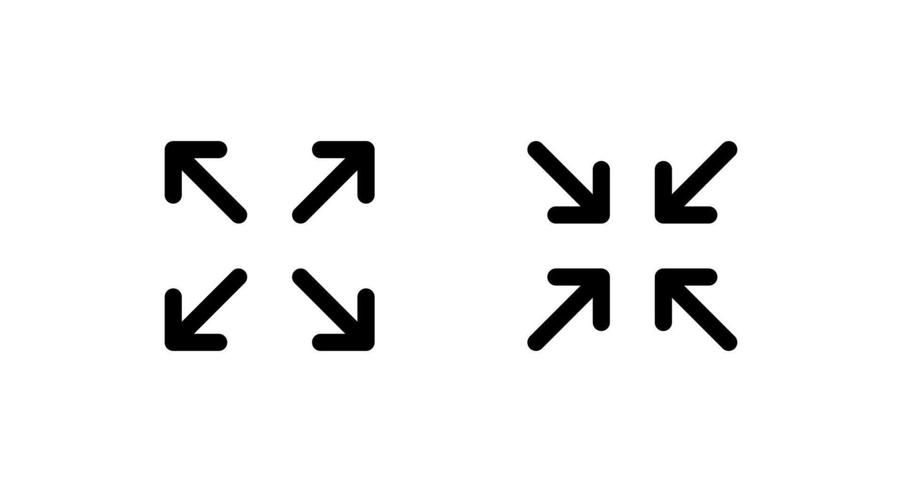 Expand and collapse icon. Fullscreen and exit full screen symbol. Maximize and minimize arrow concept vector
