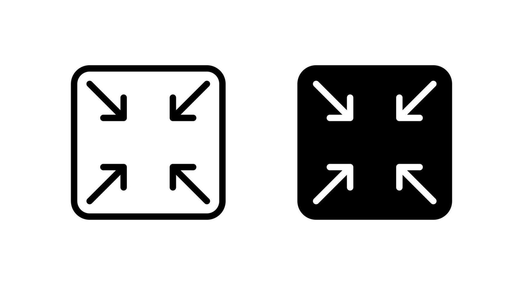 Collapse screen icon. Exit full screen mode symbol. Minimize display concept vector