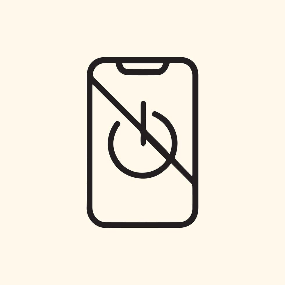 Digital Device Prohibition Symbol Indicating Phone Power Off or Restricted Use vector
