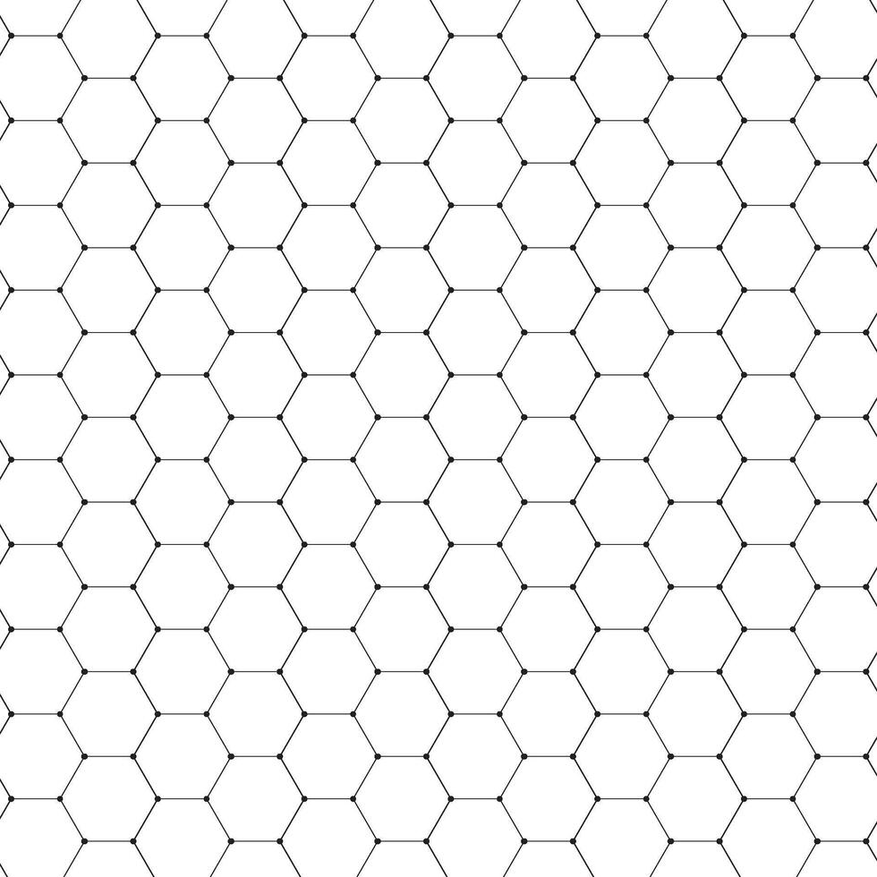 Hexagon molecular seamless pattern. Abstract honeycomb background. Hexagon shapes pattern vector