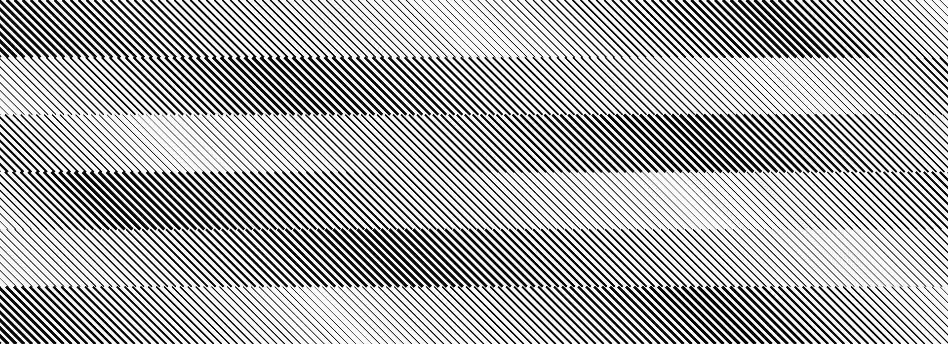 Diagonal stripe halftone gradient texture. Oblique line gradation background. Black and white parallel slanted wallpaper. Repeated striped pattern backdrop. Abstract effect concept vector