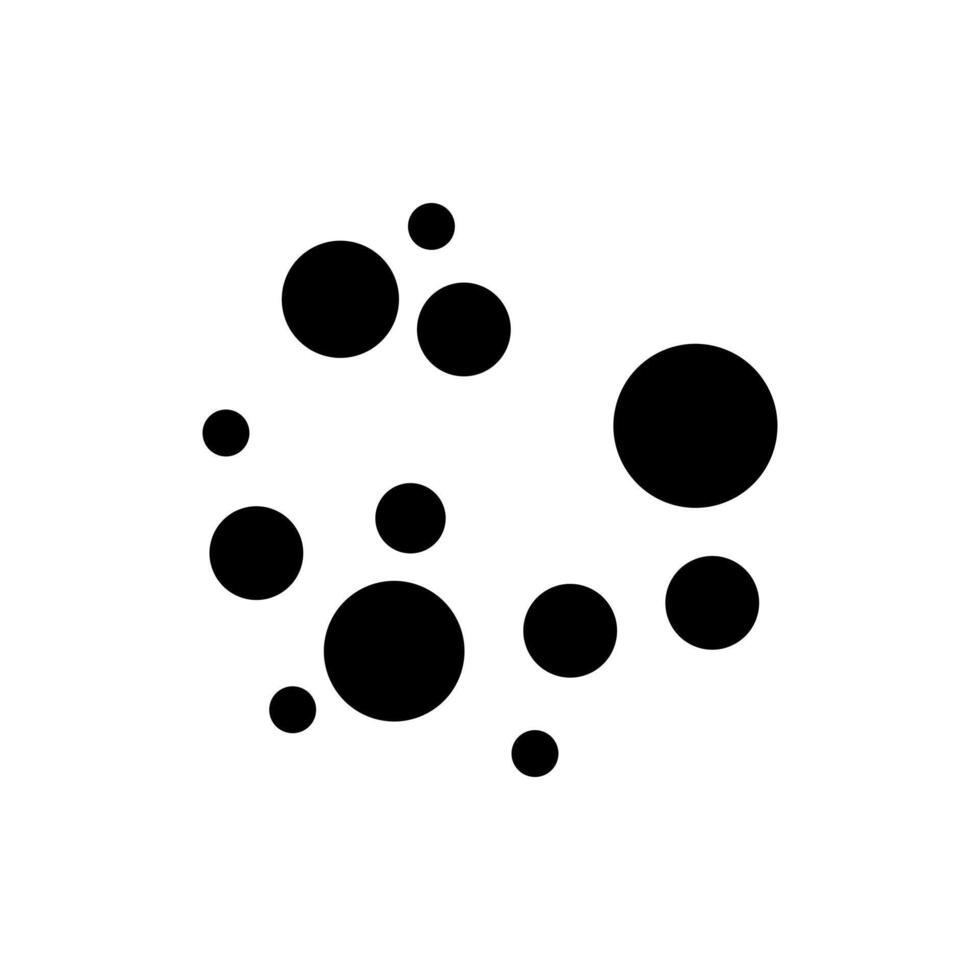 illustration of a cluster of various sized, scattered circles. the design is abstract, simple, and modern, representing a concept of connection or a random pattern. vector