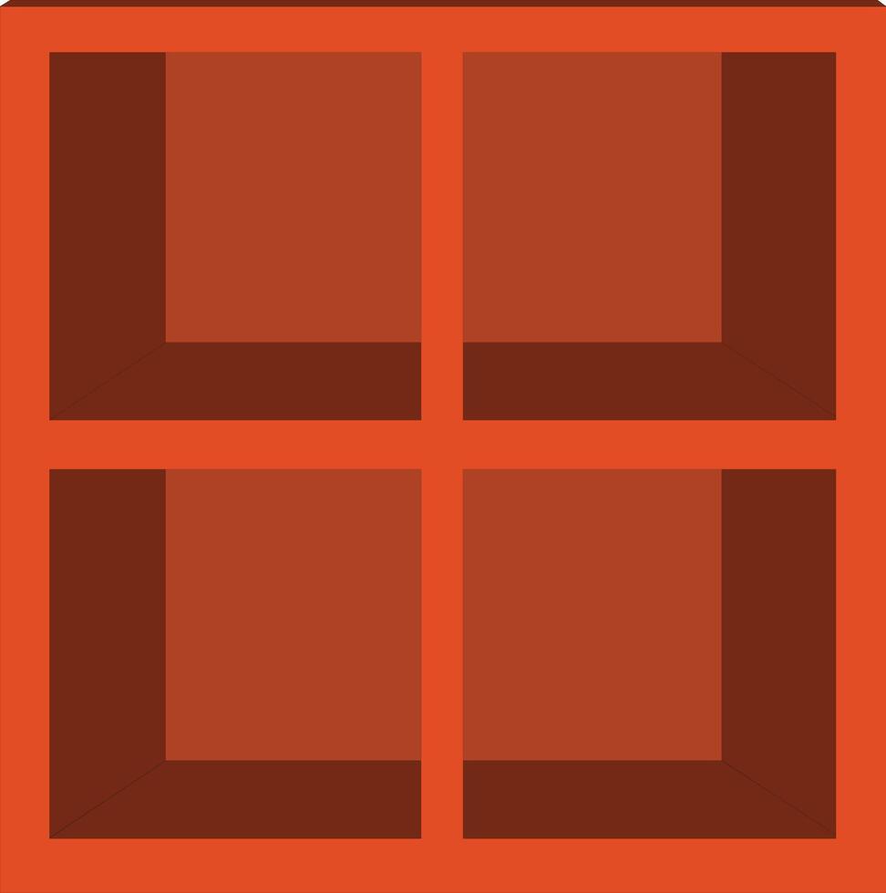 Red square design with depth effect vector