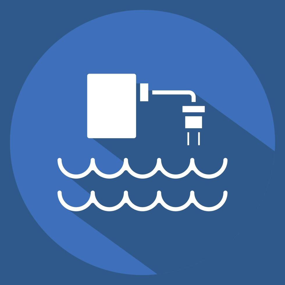 Icon Water Quality Sensor. related to Sensors symbol. long shadow style. design editable vector