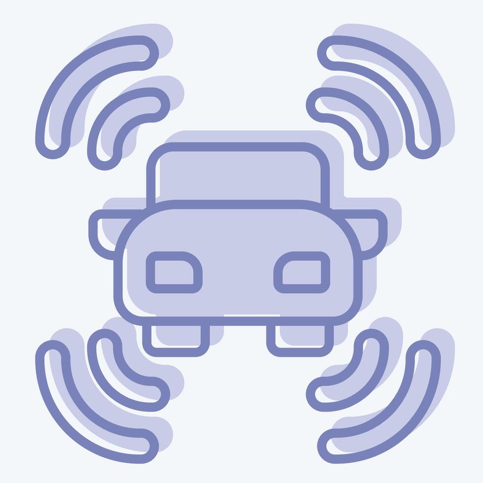 Icon Smart Car Sensor. related to Sensors symbol. two tone style. design editable vector