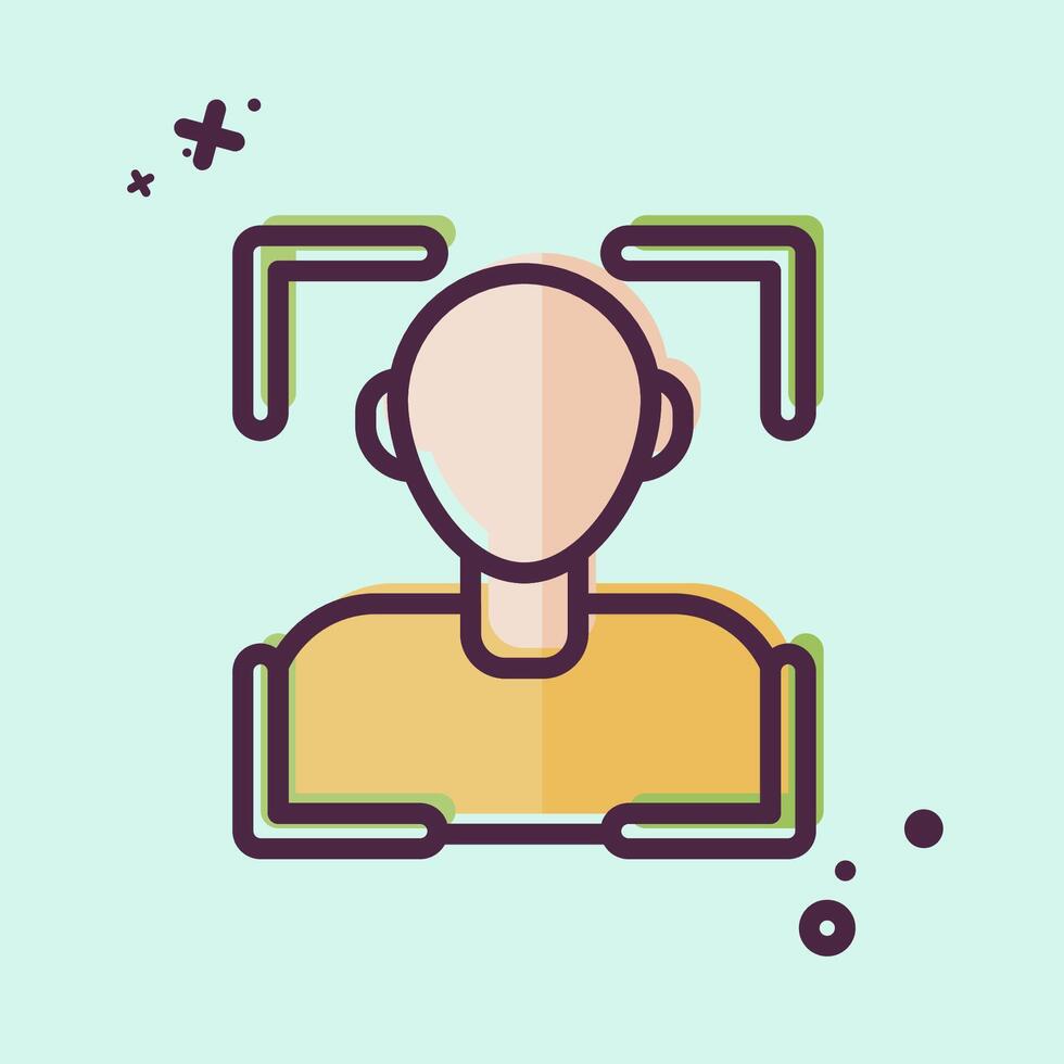 Icon Face Recognition. related to Sensors symbol. MBE style. design editable vector
